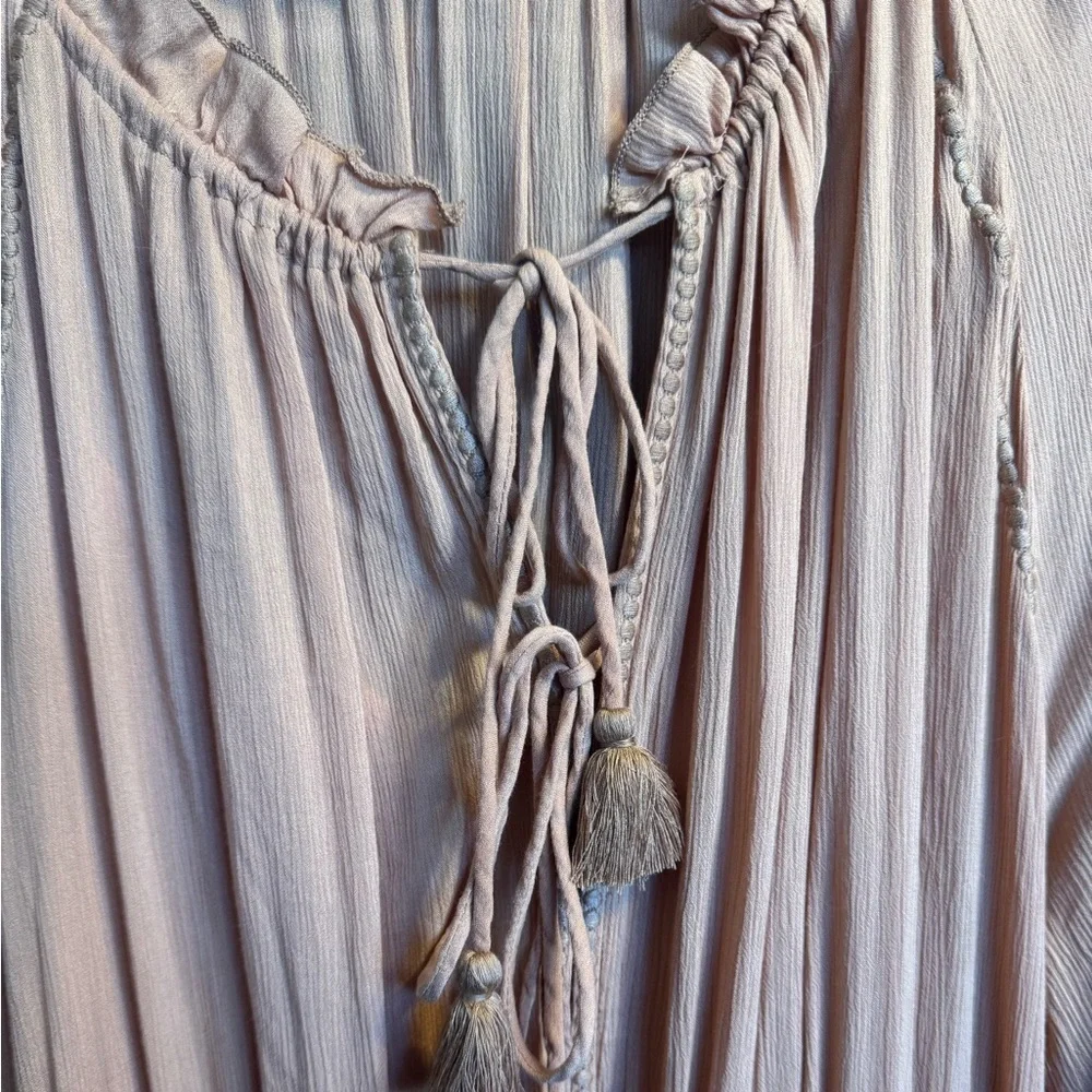 NWT Dress Forum Long Sleeve Ruffle Tier Tie Maxi Dress